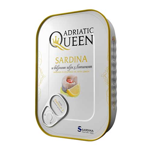 Sardines in vegetable oil with lemon, 105g
