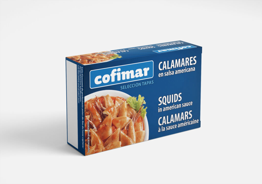 Squids in american sauce 120g.