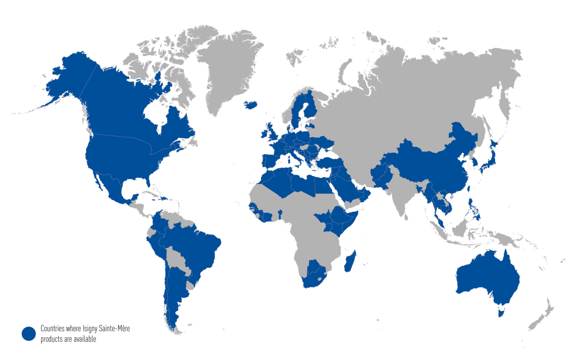 World map showing distribution